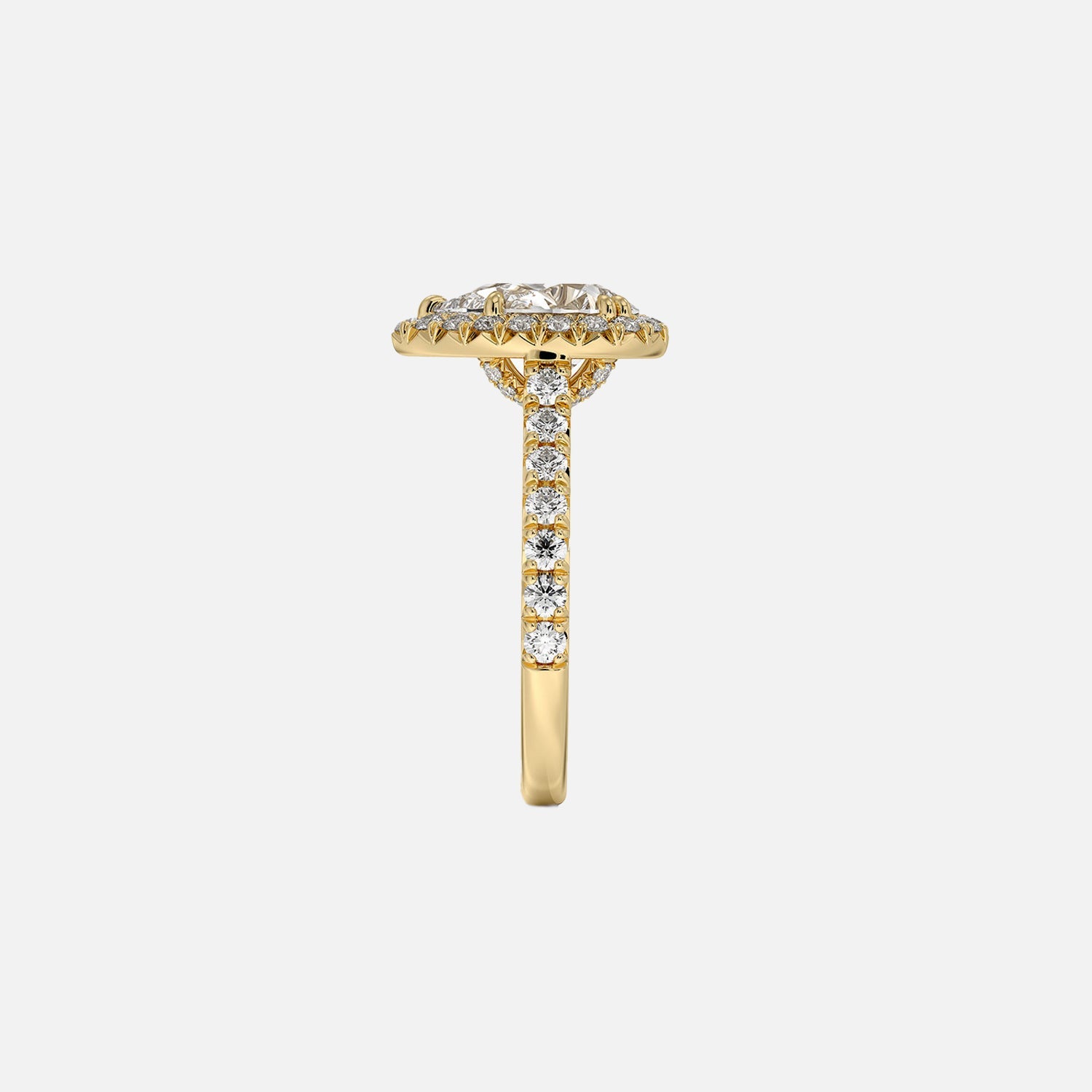 The Halo Donisha Pear Pave Moissanite Ring - KNT - Engagement Rings, Wedding Bands & Fine Jewelry