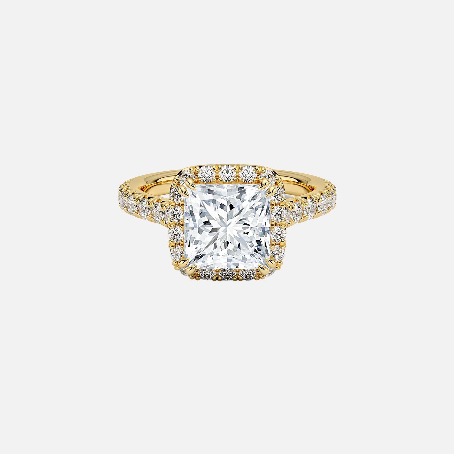 The Halo Donisha Princess Pave Moissanite Ring - KNT - Engagement Rings, Wedding Bands & Fine Jewelry