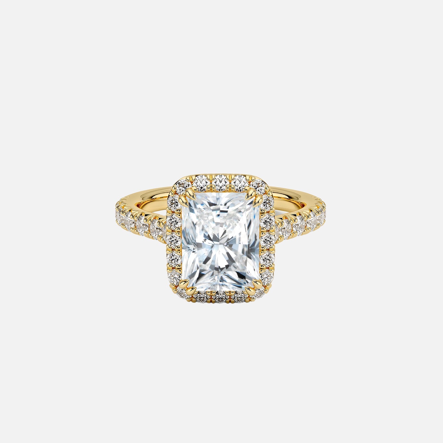 The Halo Donisha Radiant Pave Moissanite Ring - KNT - Engagement Rings, Wedding Bands & Fine Jewelry