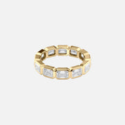  East West Emerald Bezel Eternity Ring 14k Yellow Gold 3 5 001