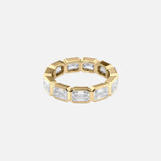  East West Emerald Bezel Eternity Ring 14k Yellow Gold 4 5 001