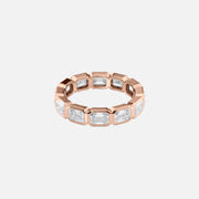  East West Emerald Bezel Eternity Ring 18k Rose Gold 3 5 001