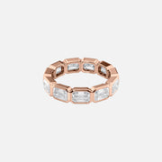  East West Emerald Bezel Eternity Ring 18k Rose Gold 4 5 001