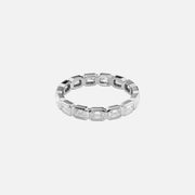  East West Emerald Bezel Eternity Ring 18k White Gold 1 5 001