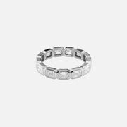  East West Emerald Bezel Eternity Ring 18k White Gold 2 5 001