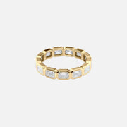  East West Emerald Bezel Eternity Ring 18k Yellow Gold 2 5 001