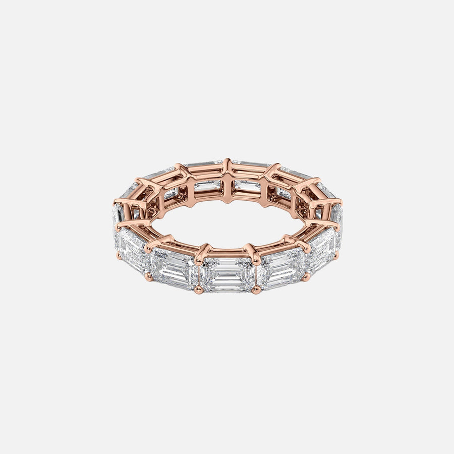 East West Emerald Eternity Ring 14k Rose Gold 6 0 001