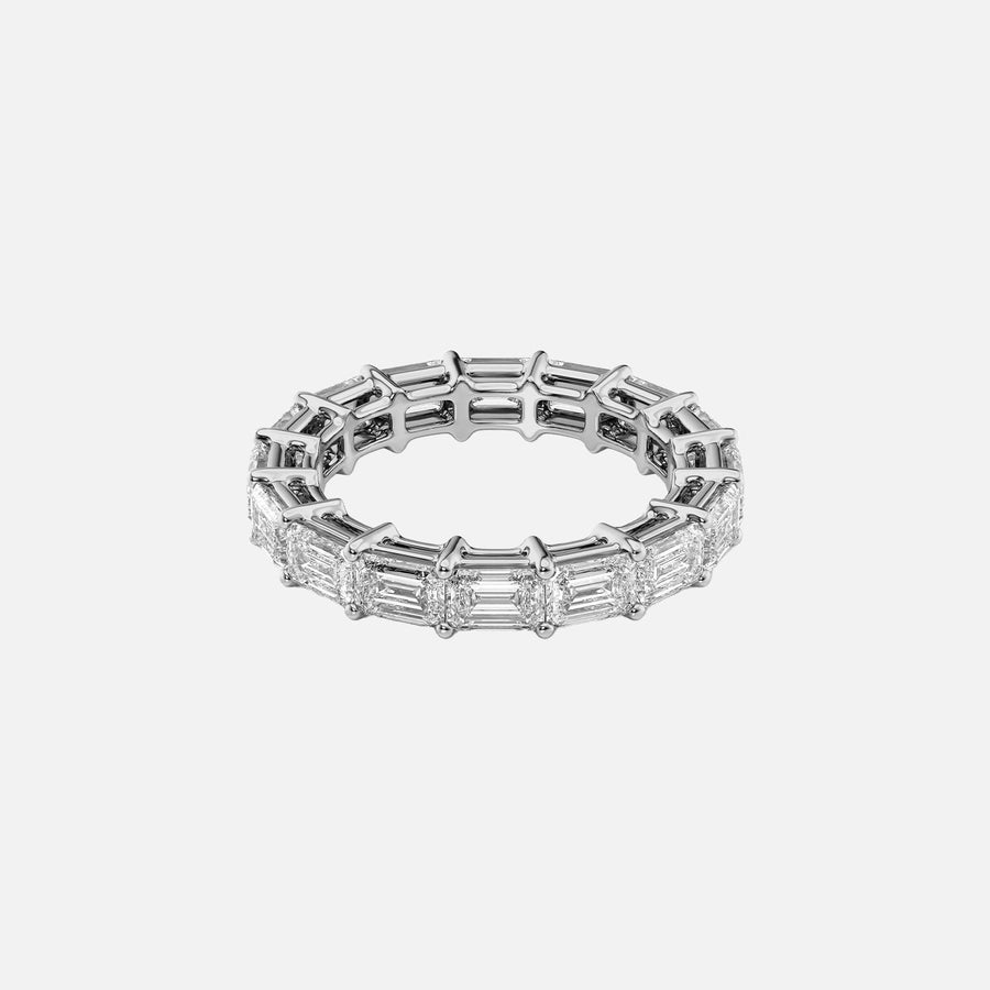  East West Emerald Eternity Ring 14k White Gold 4 5 001
