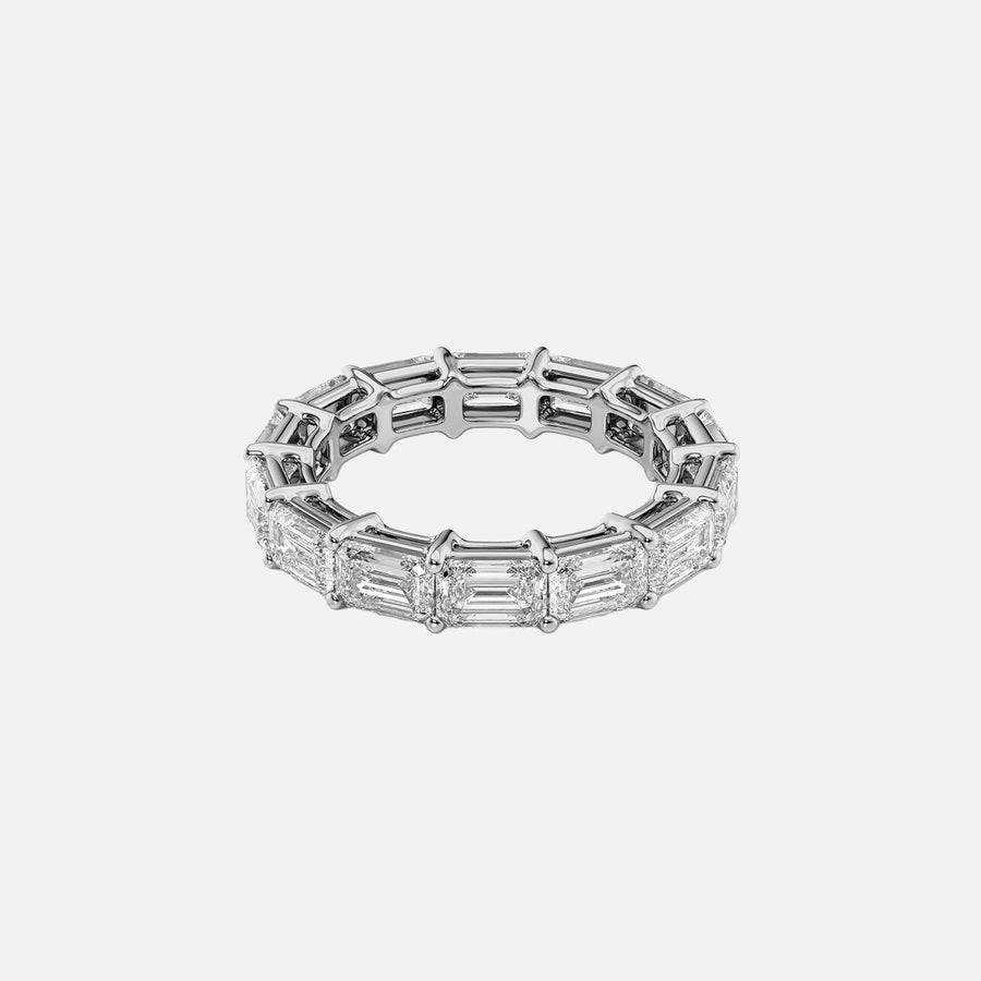  East West Emerald Eternity Ring 14k White Gold 5 0 001