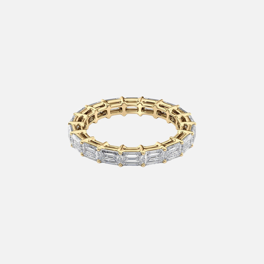  East West Emerald Eternity Ring 14k Yellow Gold 3 5 001