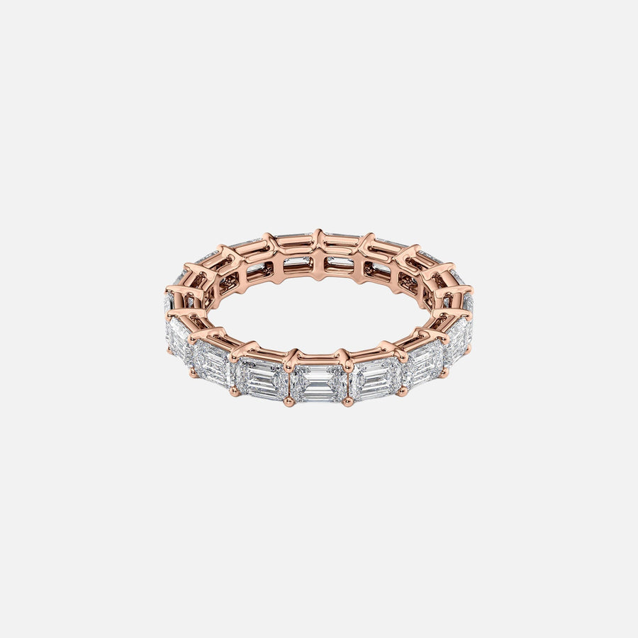  East West Emerald Eternity Ring 18k Rose Gold 4 0 001