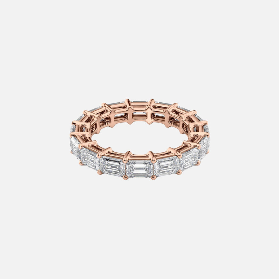  East West Emerald Eternity Ring 18k Rose Gold 4 5 001