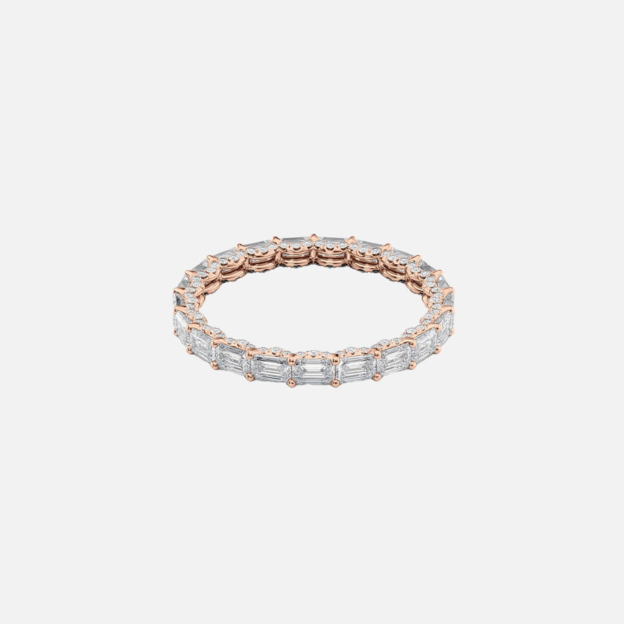  East West Emerald U Pave Prong Eternity Ring 14k Rose Gold 2 3 001