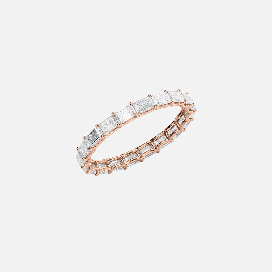  East West Emerald U Prong Eternity Ring 14k Rose Gold 2 0 002