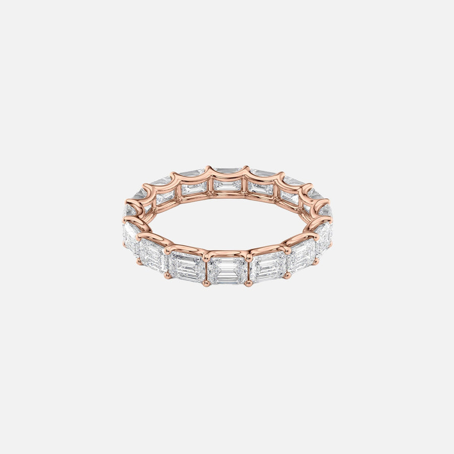  East West Emerald U Prong Eternity Ring 14k Rose Gold 4 0 001