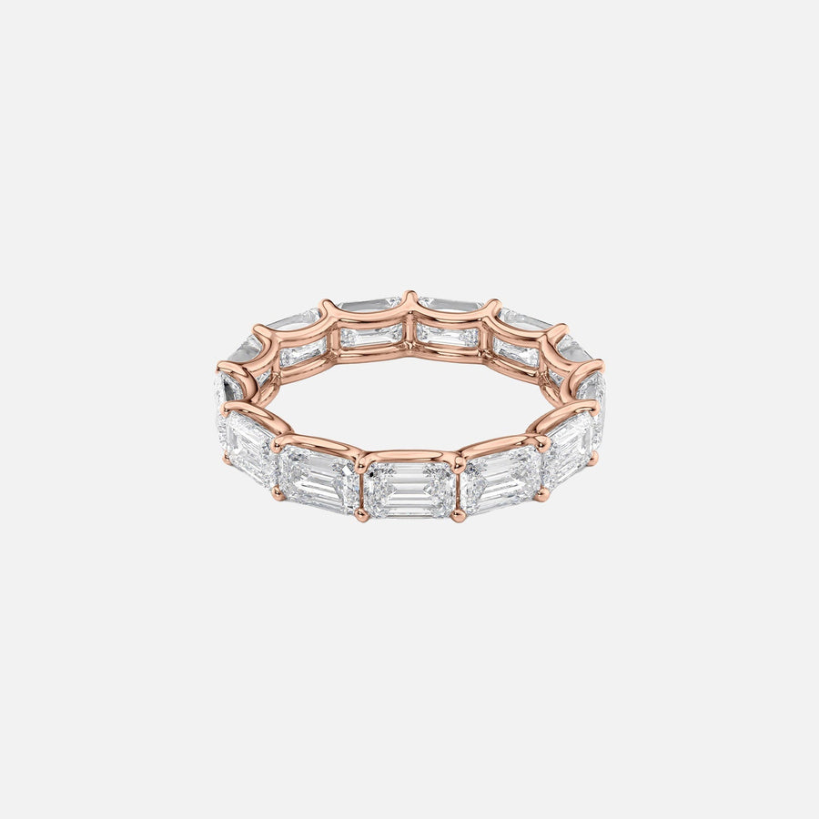  East West Emerald U Prong Eternity Ring 14k Rose Gold 5 0 001