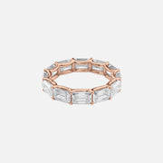  East West Emerald U Prong Eternity Ring 14k Rose Gold 6 0 001