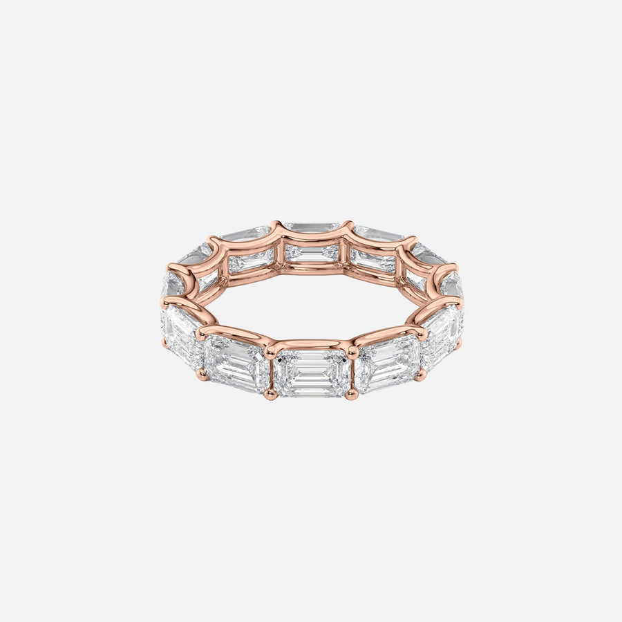  East West Emerald U Prong Eternity Ring 14k Rose Gold 6 0 001