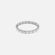  East West Emerald U Prong Eternity Ring 14k White Gold 2 0 001