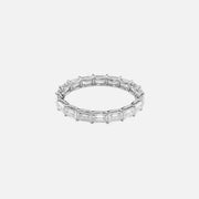  East West Emerald U Prong Eternity Ring 14k White Gold 2 5 001