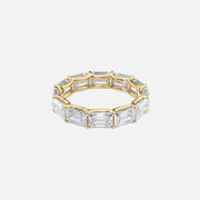 East West Emerald U Prong Eternity Ring 14k Yellow Gold 6 0 001