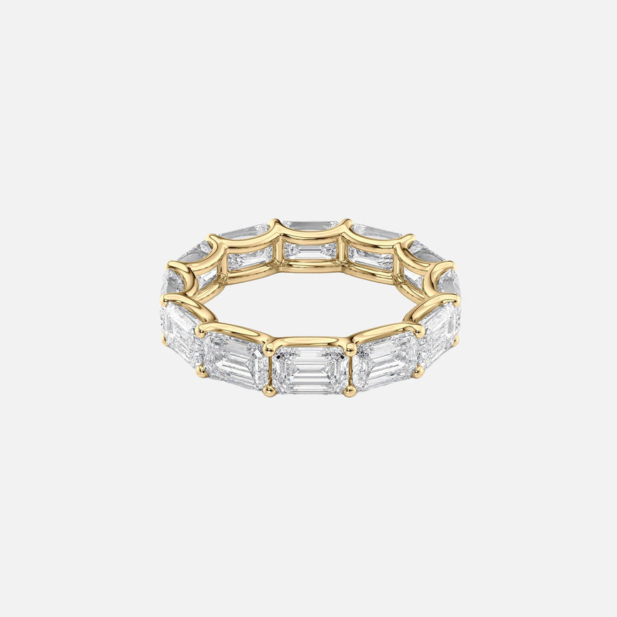  East West Emerald U Prong Eternity Ring 14k Yellow Gold 6 0 001