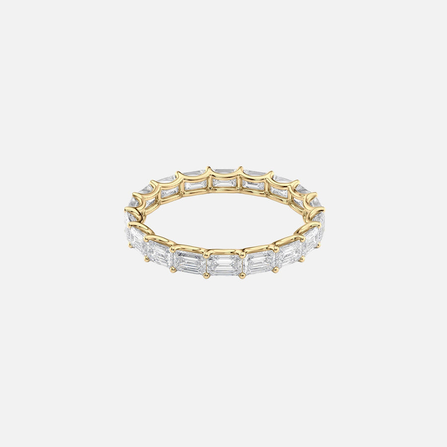  East West Emerald U Prong Eternity Ring 18K Yellow Gold 2 5 001