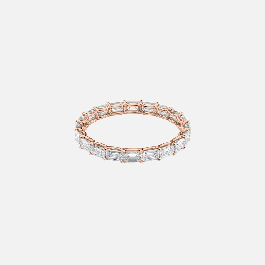  East West Emerald U Prong Eternity Ring 18k Rose Gold 2 0 001