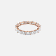  East West Emerald U Prong Eternity Ring 18k Rose Gold 3 5 001