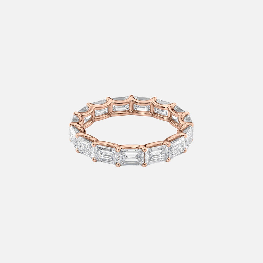  East West Emerald U Prong Eternity Ring 18k Rose Gold 4 5 001