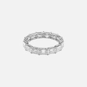  East West Emerald U Prong Eternity Ring 18k White Gold 4 5 001