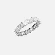  East West Emerald U Prong Eternity Ring 18k White Gold 4 5 002