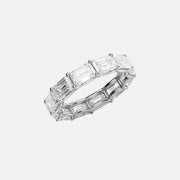  East West Emerald U Prong Eternity Ring 18k White Gold 6 0 002