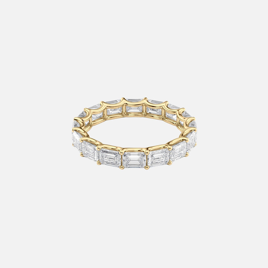  East West Emerald U Prong Eternity Ring 18k Yellow Gold 4 0 001