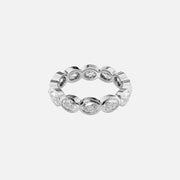  East West Oval Bezel Eternity Ring 14k White Gold 2 4 001