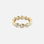 East West Oval Bezel Eternity Ring 14k Yellow Gold 2 4 001