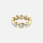  East West Oval Bezel Eternity Ring 14k Yellow Gold 4 0 001