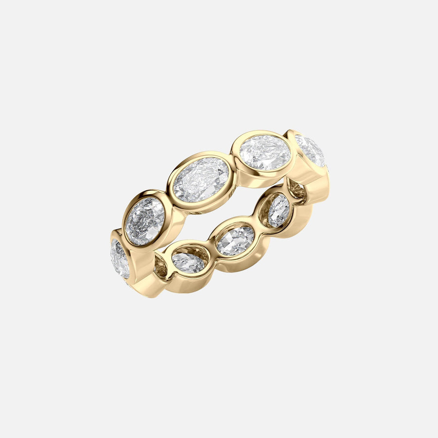  East West Oval Bezel Eternity Ring 14k Yellow Gold 4 0 002