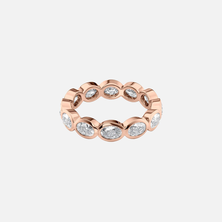 East West Oval Bezel Eternity Ring 18k Rose Gold 2 4 001