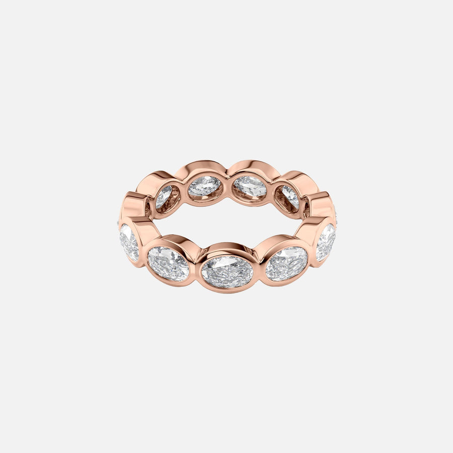  East West Oval Bezel Eternity Ring 18k Rose Gold 3 3 001