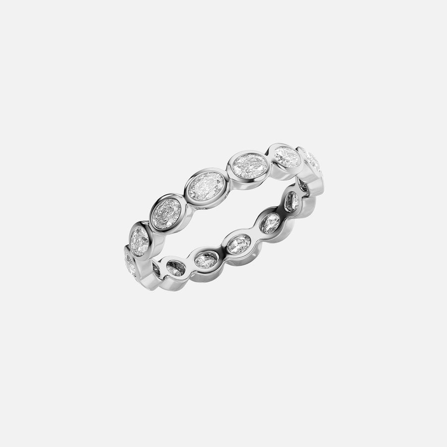  East West Oval Bezel Eternity Ring 18k White Gold 1 4 002