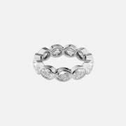  East West Oval Bezel Eternity Ring 18k White Gold 3 3 001