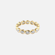  East West Oval Bezel Eternity Ring 18k Yellow Gold 1 4 001