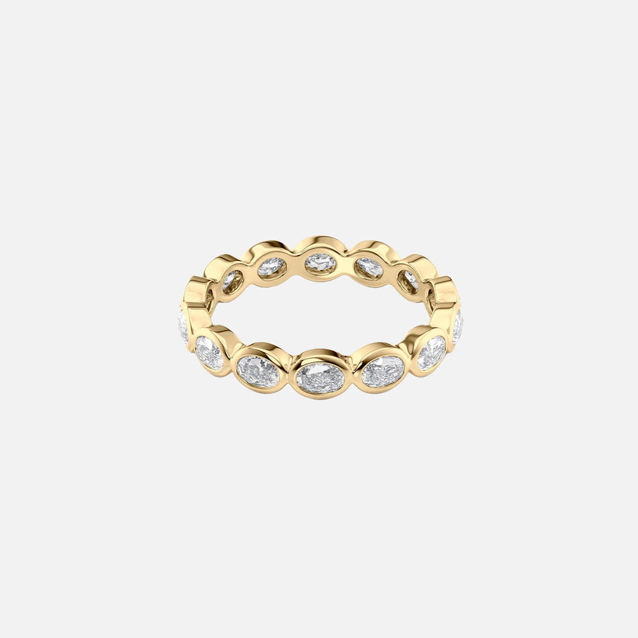  East West Oval Bezel Eternity Ring 18k Yellow Gold 1 4 001