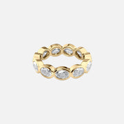  East West Oval Bezel Eternity Ring 18k Yellow Gold 3 3 001