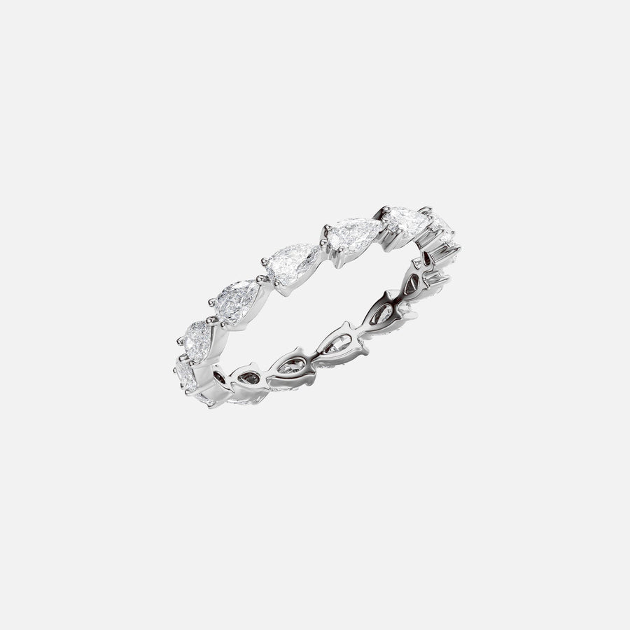  East West Pear Eternity Ring 18k White Gold 1 5 002