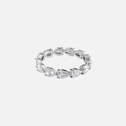  East West Pear Eternity Ring 18k White Gold 2 0 001