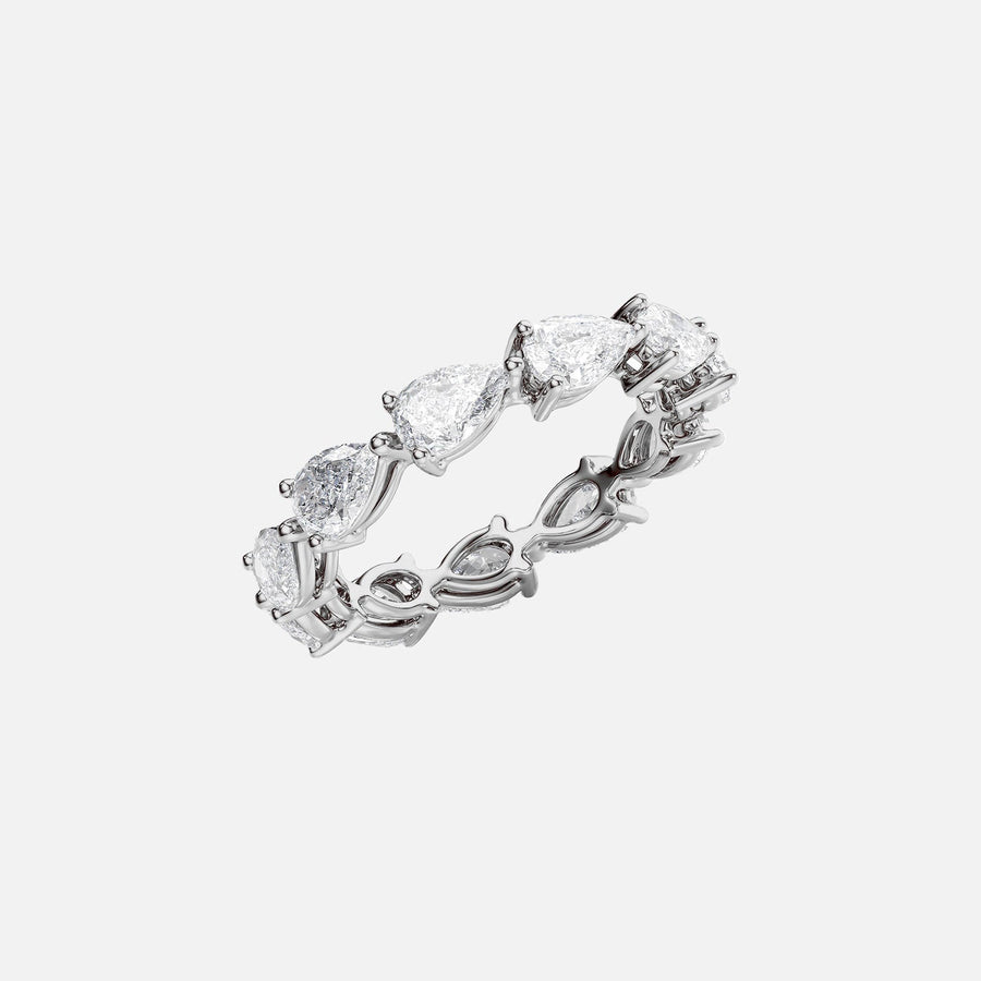  East West Pear Eternity Ring 18k White Gold 3 0 002