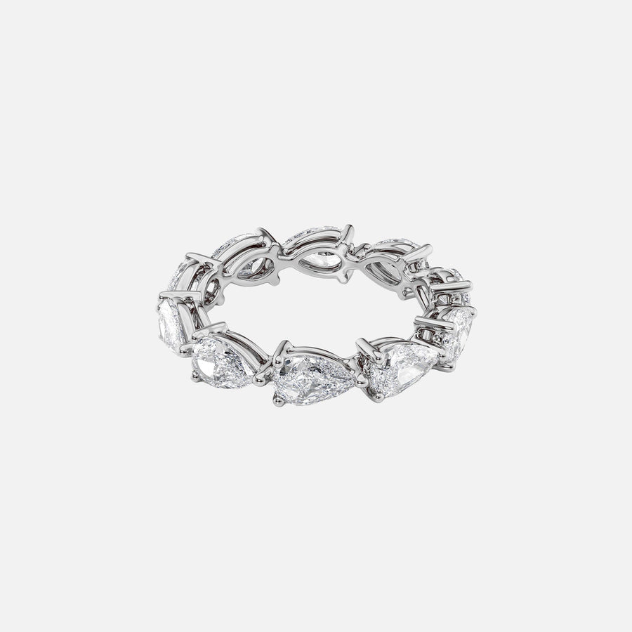  East West Pear Eternity Ring 18k White Gold 3 5 001