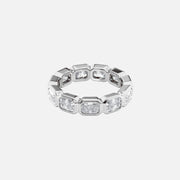  East West Radiant Bezel Eternity Ring 14k White Gold 3 3 001
